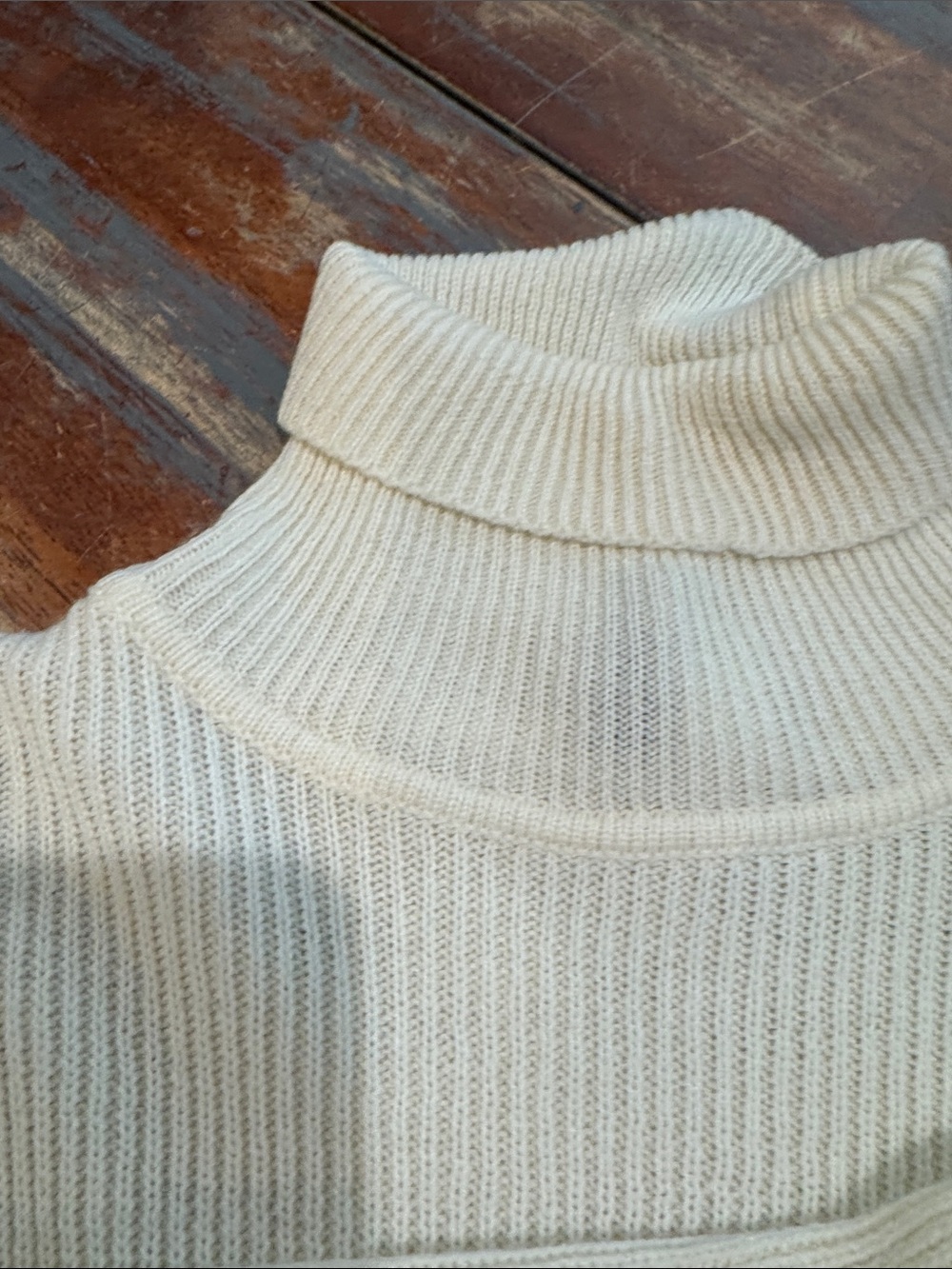 Divided Cream Ribbed Turtleneck Sweater - Picture 5 of 6